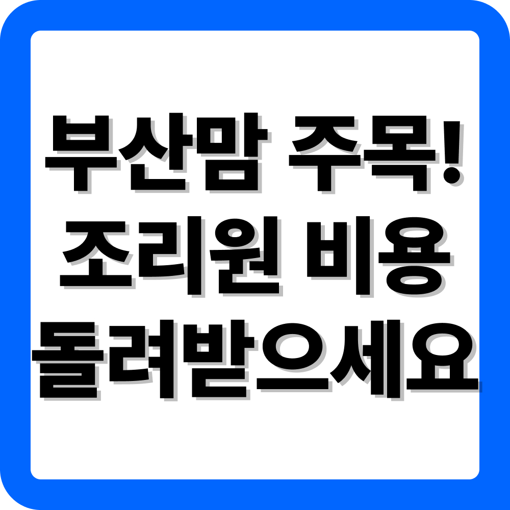 부산 산후조리원 지원금 신청